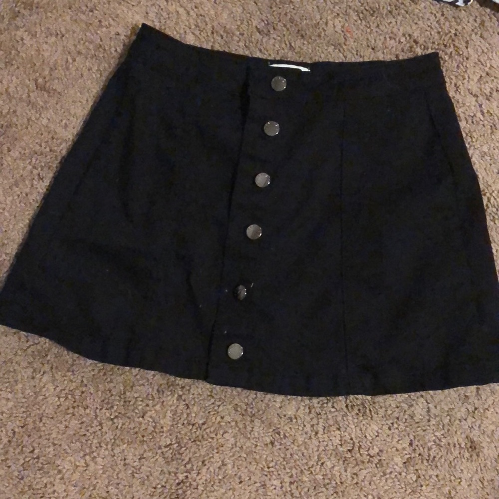 Black button down skirt